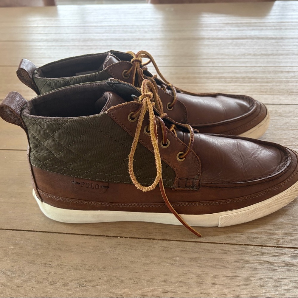 Polo by Ralph Lauren Men's Brown and Green Tomas High-Top Boots